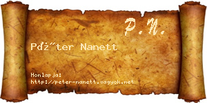 Péter Nanett névjegykártya
