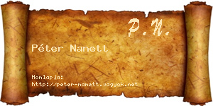 Péter Nanett névjegykártya