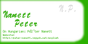 nanett peter business card